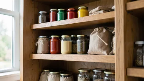 regały drewniane do spiżarni