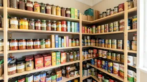 regały w spiżarni
