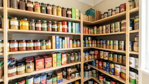 regały w spiżarni