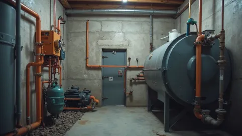 schemat kotłowni na pellet z buforem