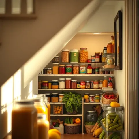 Spiżarnia pod schodami inspiracje