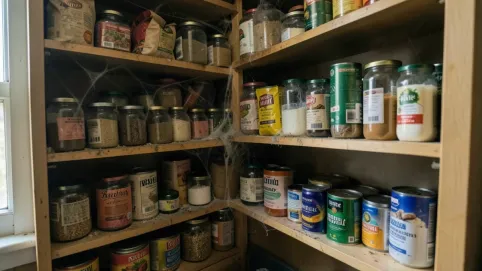 spiżarnia w kuchni narożna