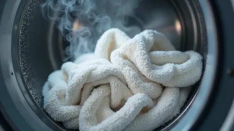 Suszenie koca w suszarce bębnowej