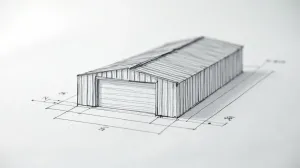 Szkic garażu blaszanego do zgłoszenia