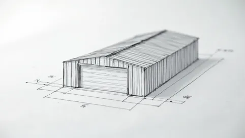Szkic garażu blaszanego do zgłoszenia