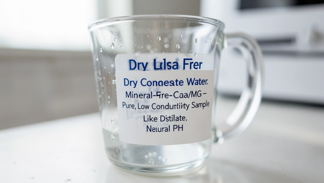 Skład wody z suszarki – brak minerałów