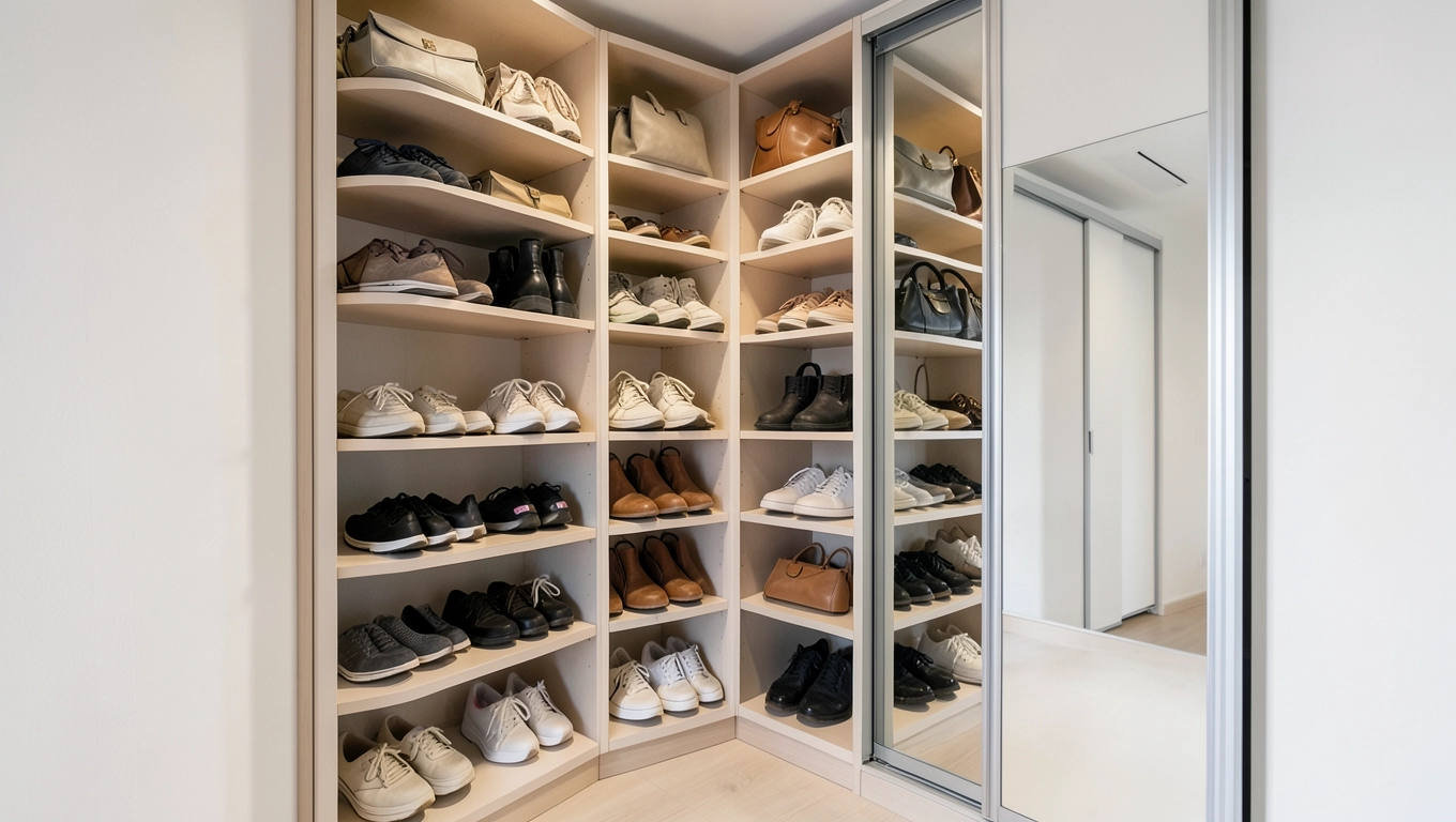 Sprytna aranżacja garderoby w małym pokoju