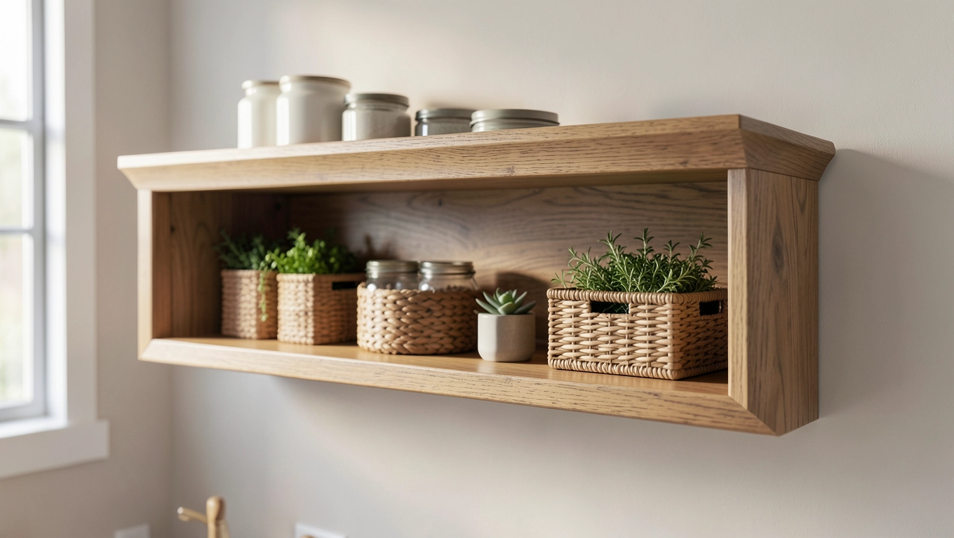 Styl i wykończenie regałów drewnianych do kuchni