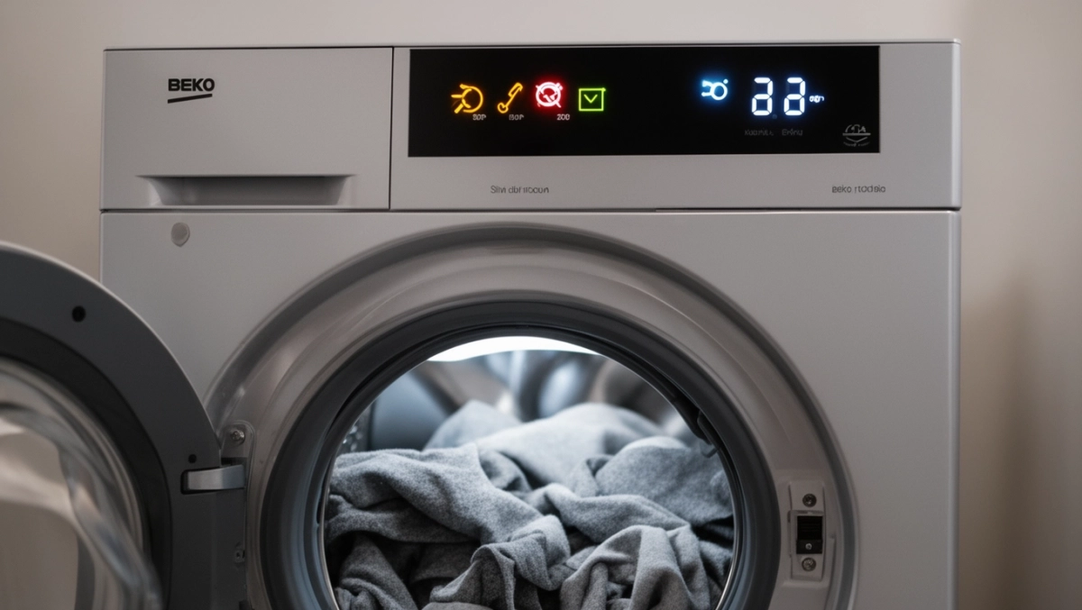 Suszarka Beko Slim symbole na wyświetlaczu