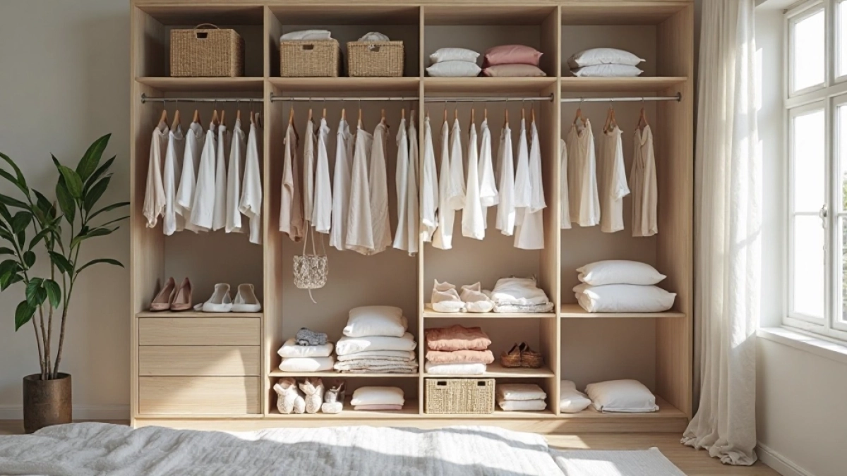 Szafa garderoba w sypialni