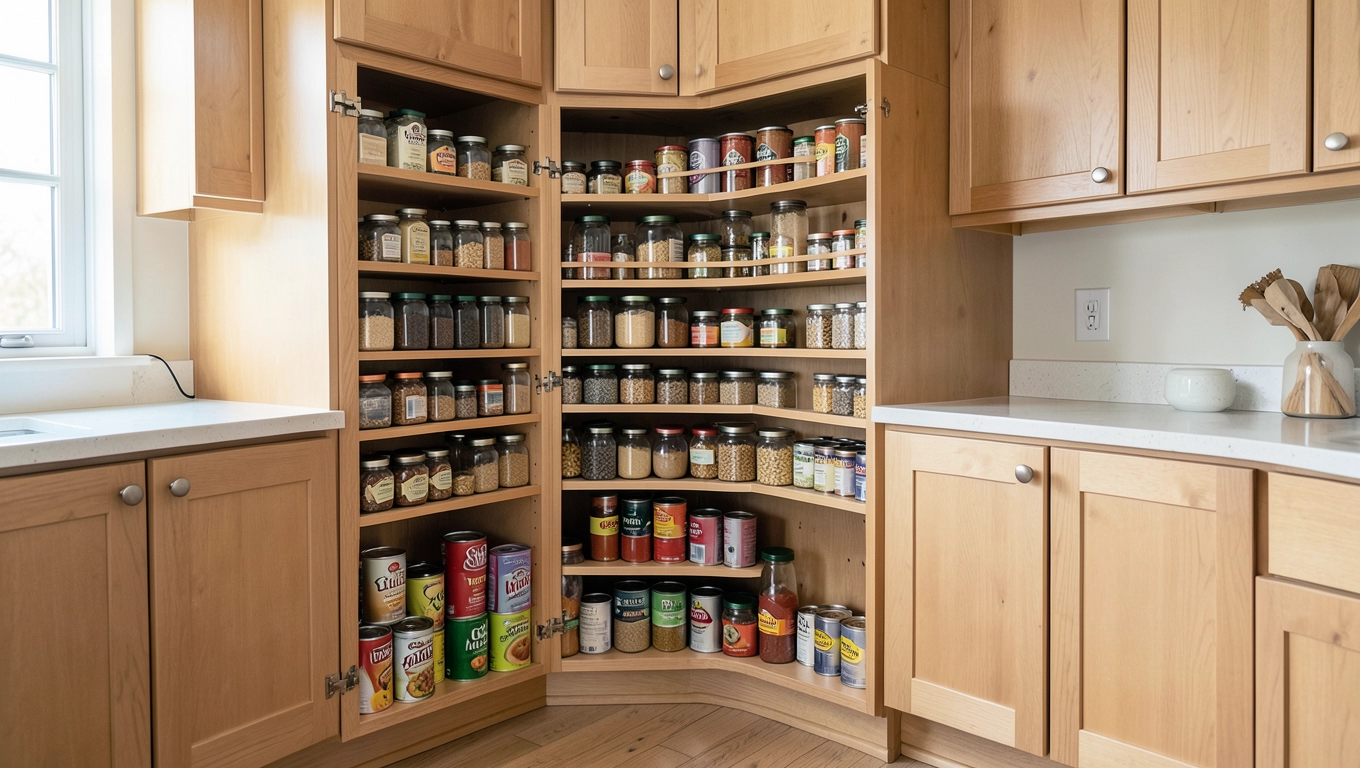 Szafki narożne z ukrytą spiżarnią