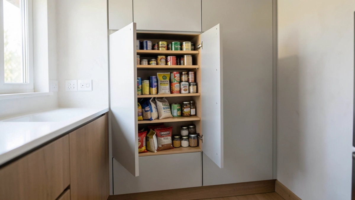 ukryta spiżarnia w meblach kuchennych