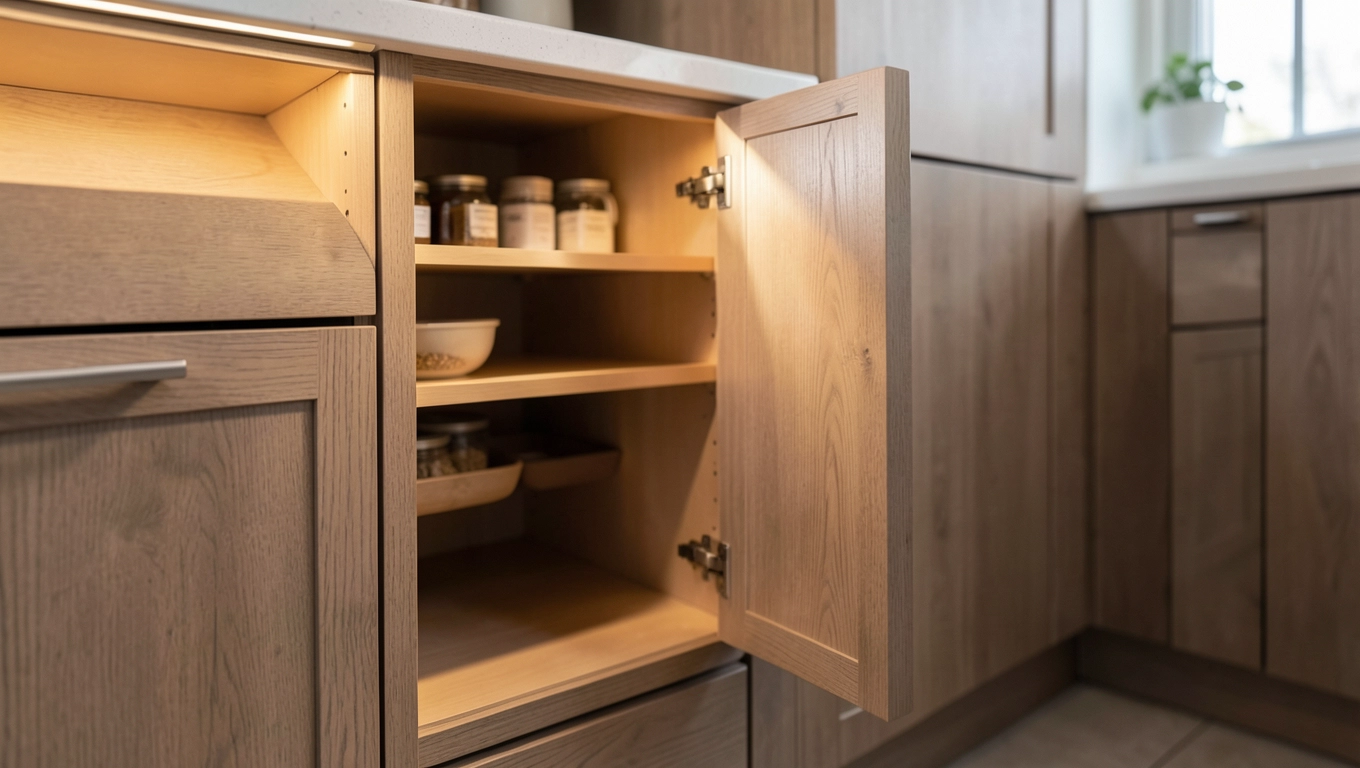 ukryte drzwi do spiżarni w meblach