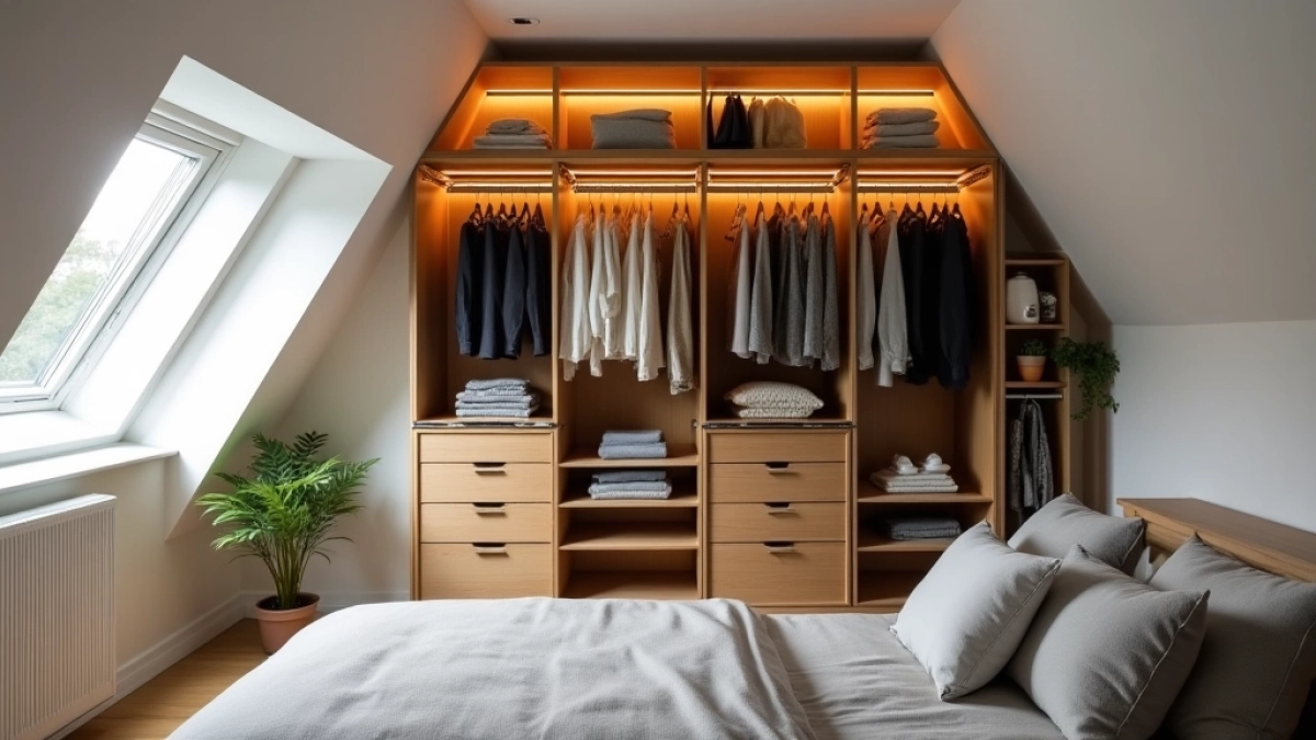 Wąska garderoba aranżacje