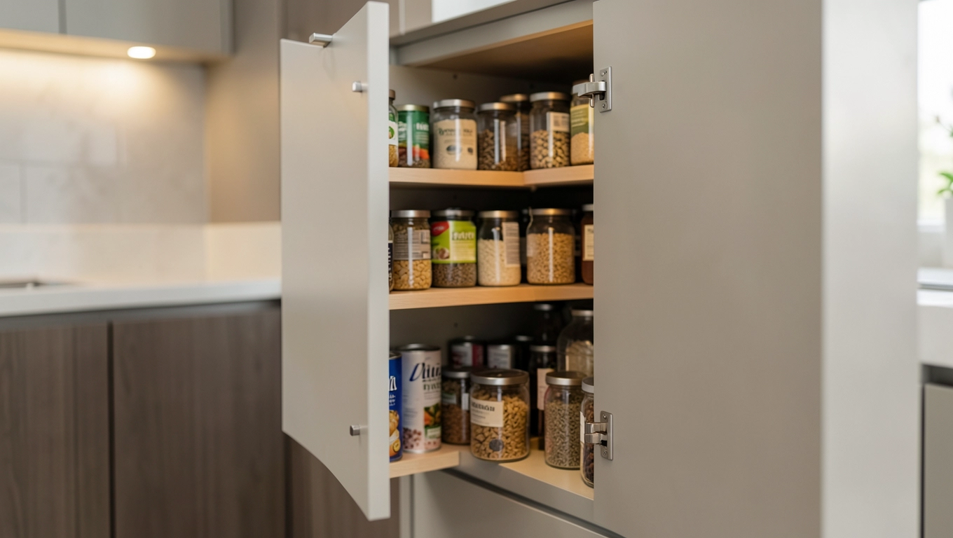 wejście do spiżarni w zabudowie