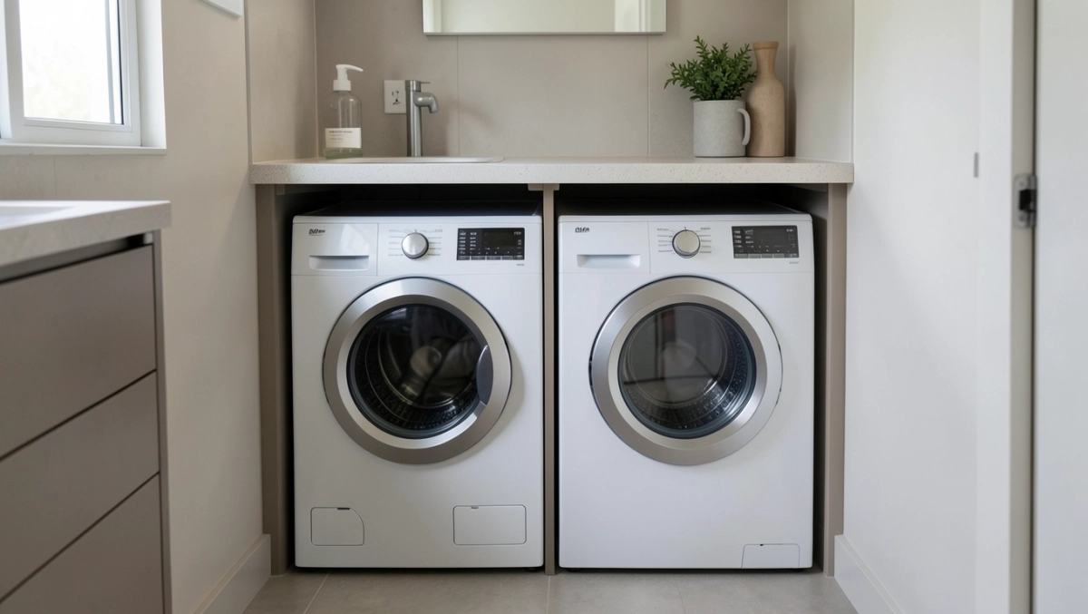 Zabudowa pralka i suszarka obok siebie