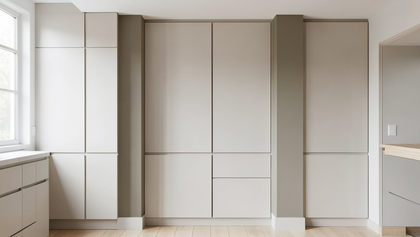 Zabudowa wejścia spiżarni meblami